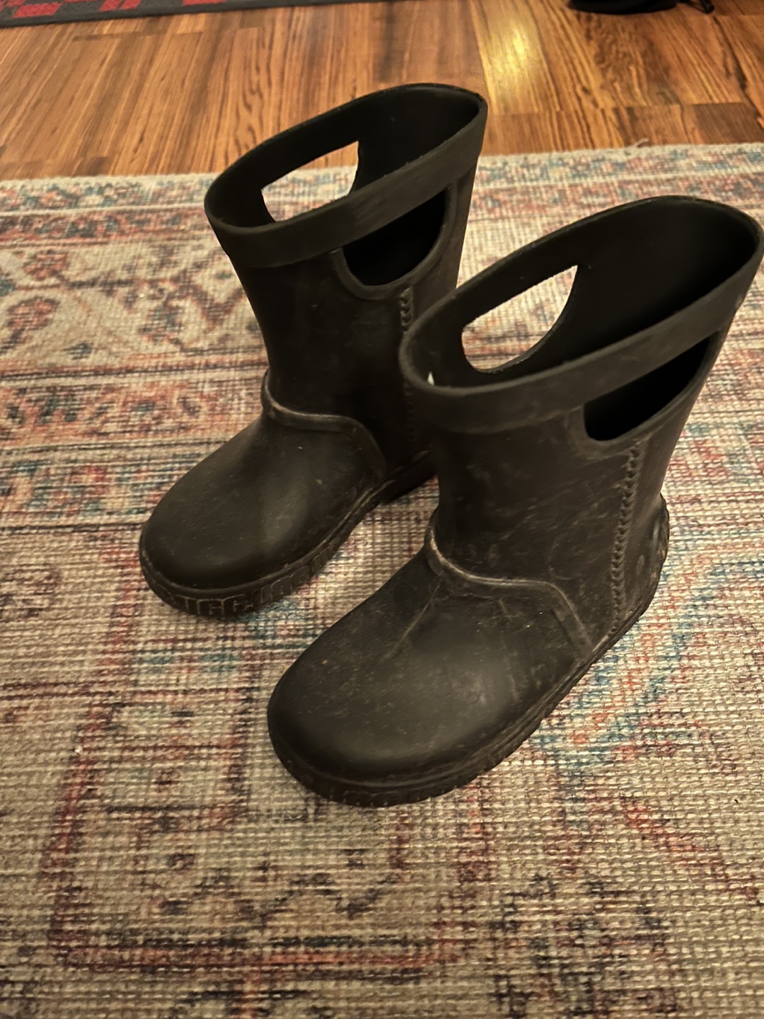 Kids' Black Rubber Ugg Boots - Size 8 - photo 2