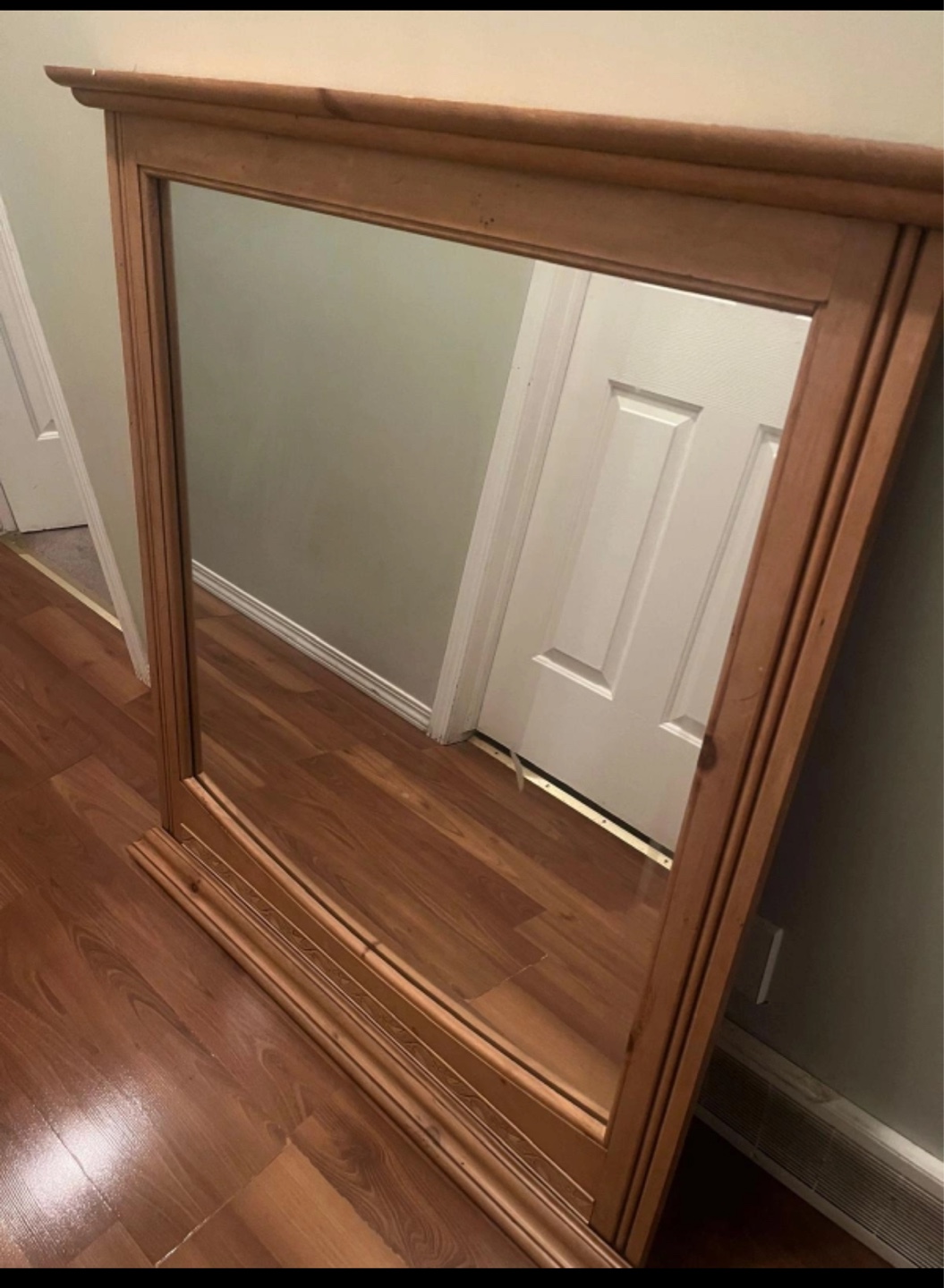 Large Wooden Framed Mirror