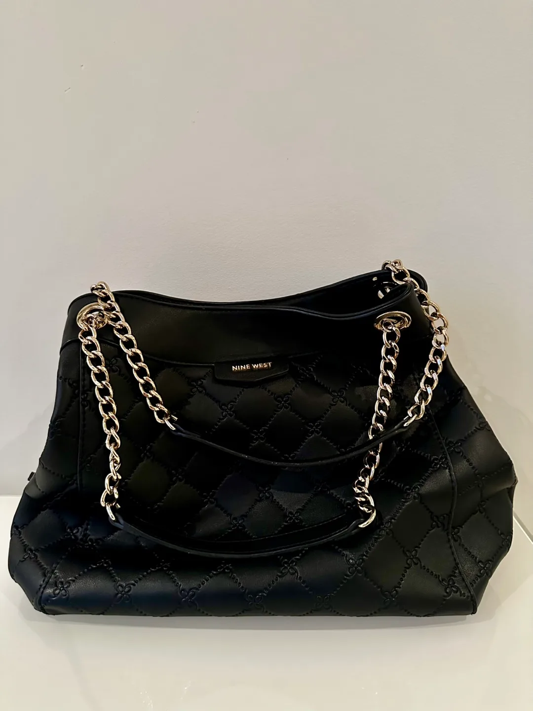 Nine West Black Quilted Chain Bag thumbnail