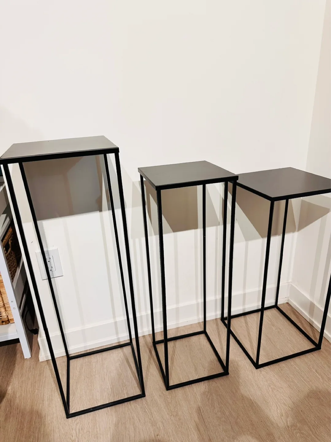 Set of 3 Black Metal Plant Stands image indicator(2)