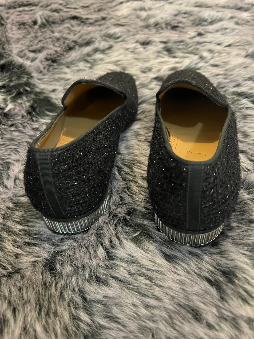 Christian Louboutin Black Sparkle Loafers - Sample image indicator(4)