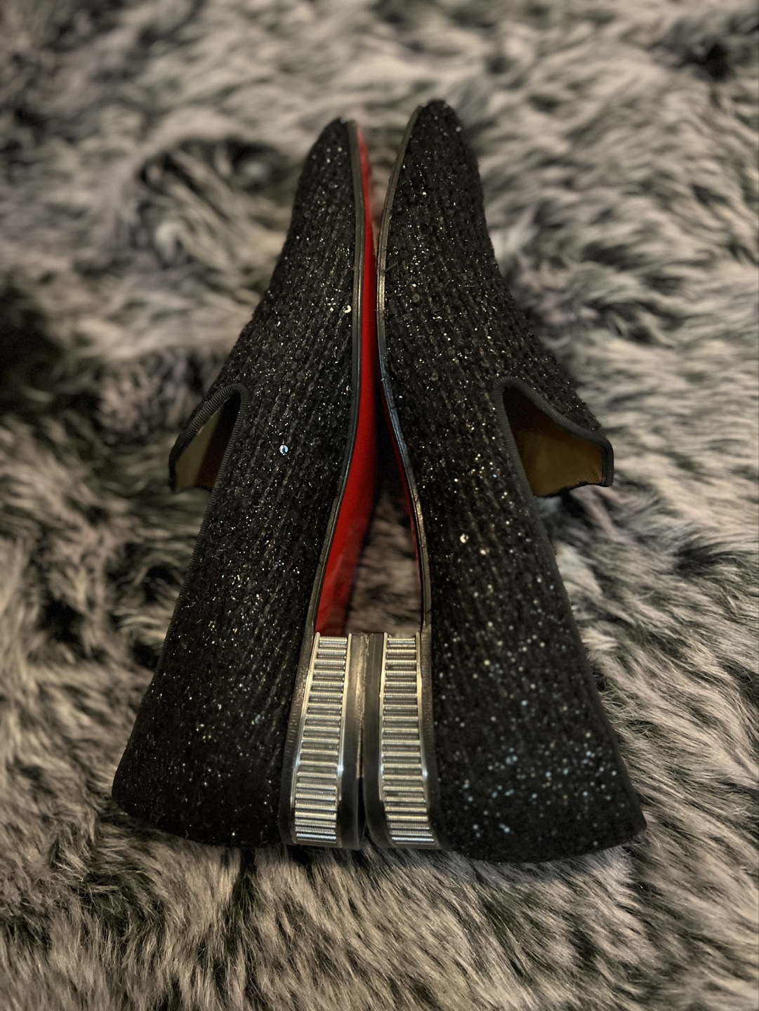 Christian Louboutin Black Sparkle Loafers - Sample - photo 2