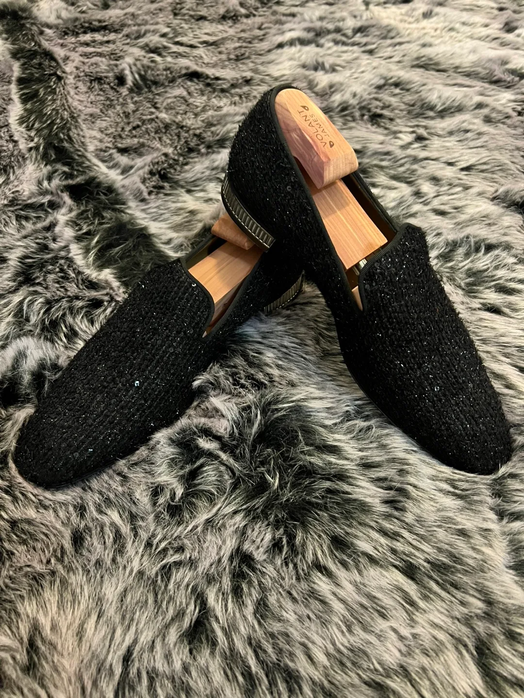 Christian Louboutin Black Sparkle Loafers - Sample image indicator(3)