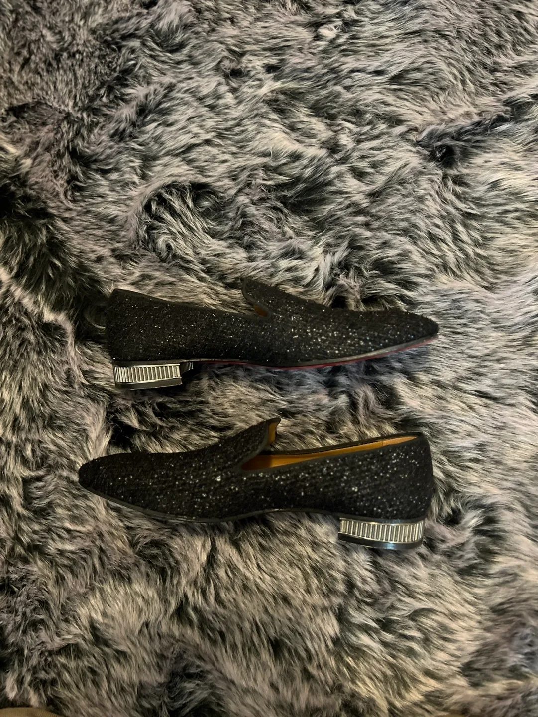 Christian Louboutin Black Sparkle Loafers - Sample image indicator(6)