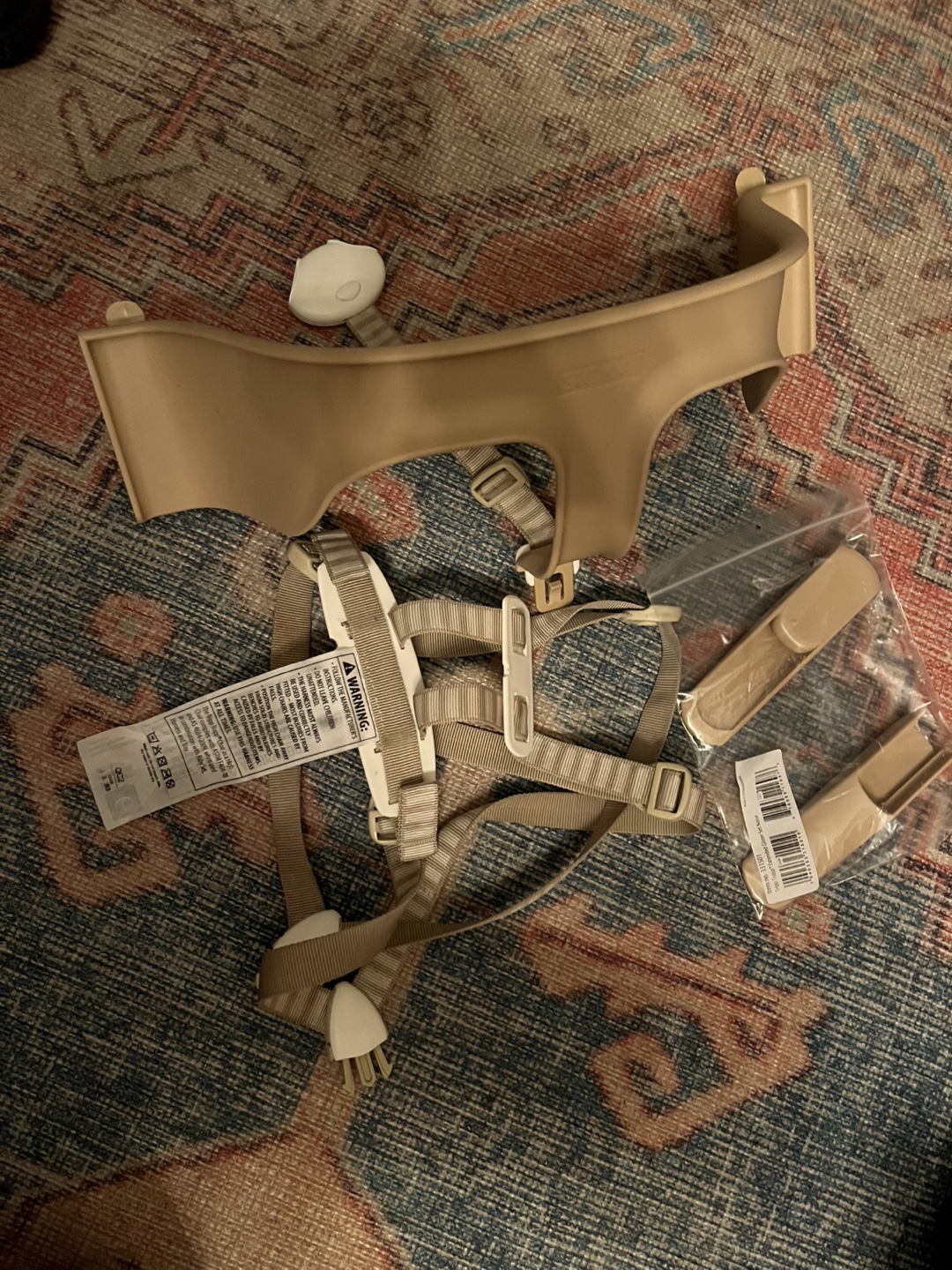 Stokke Tripp trapp baby set rail, harness, and extended gliders