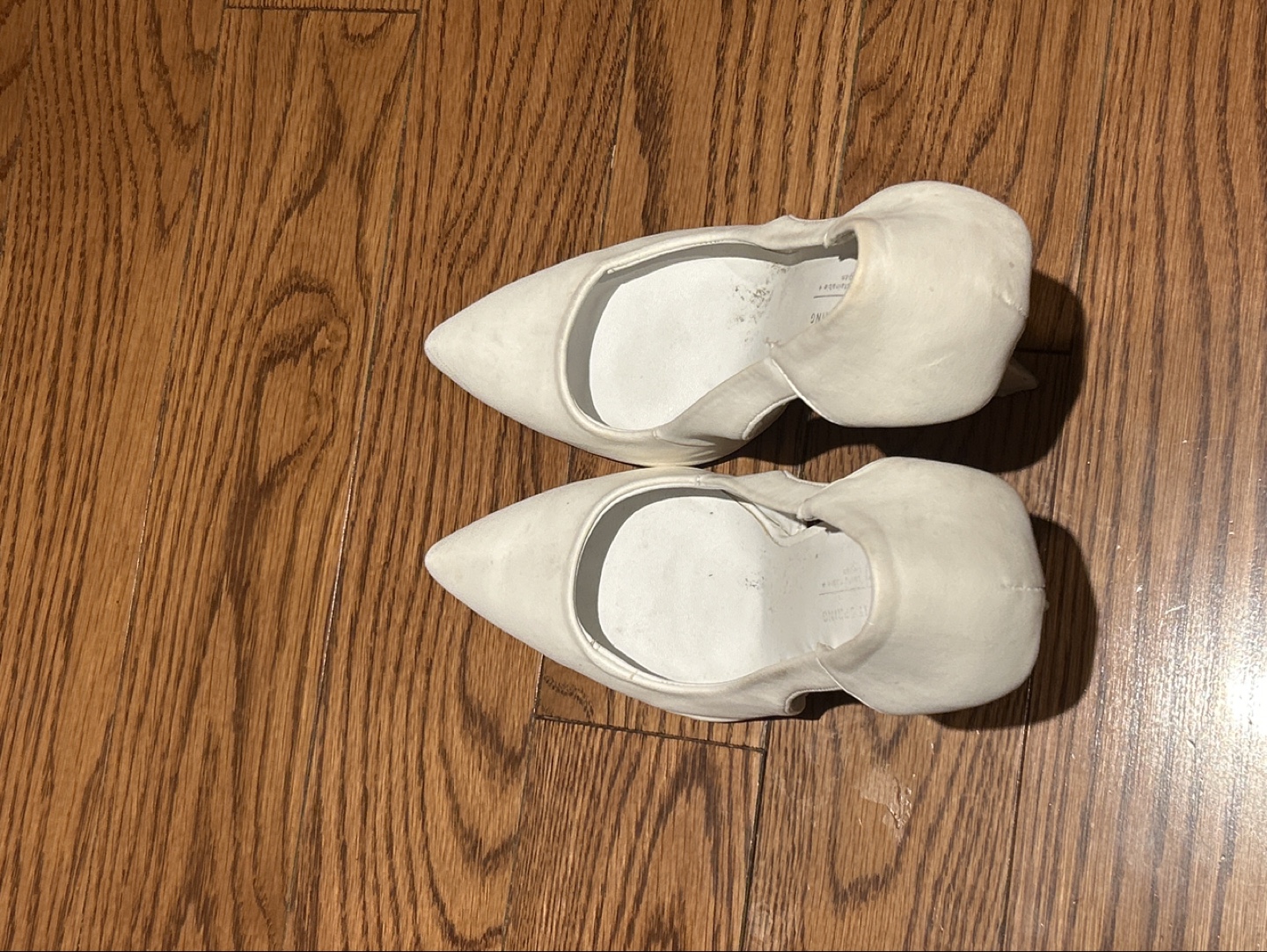 White Leather Pointed-Toe High Heels - photo 4