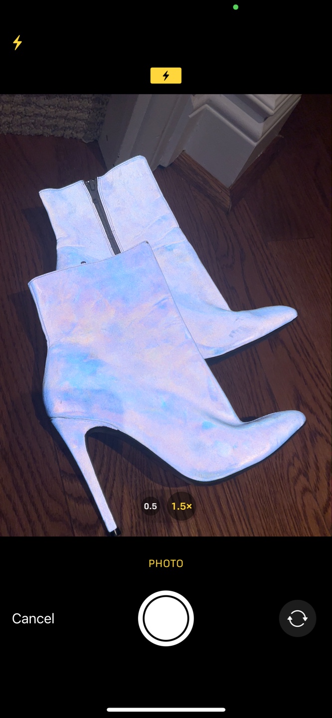Silver Reflective Ankle Boots