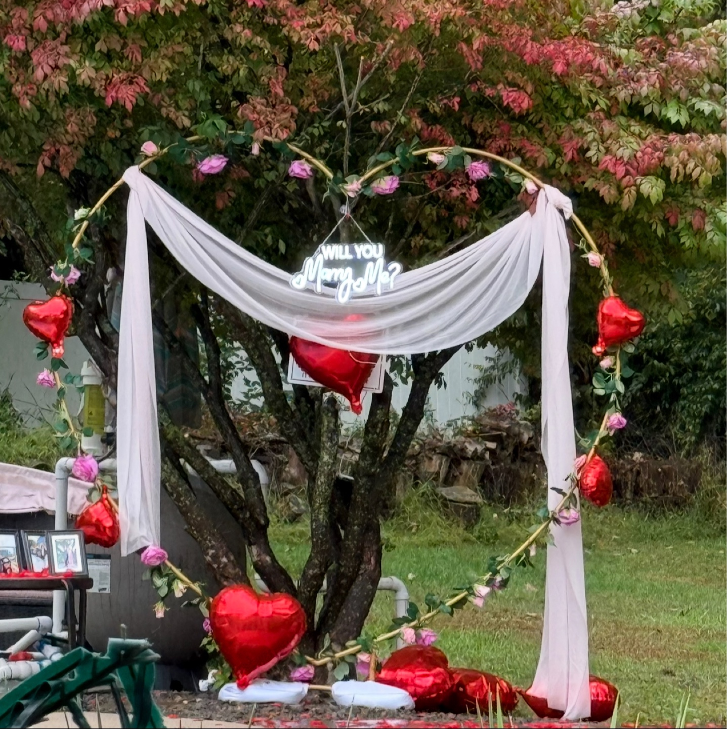 Gold Metal Heart Arch for Wedding, Party, or Event