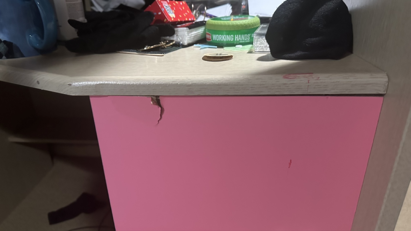 Jysk Pink and Beige Loft Bed with Desk and Storage - photo 5