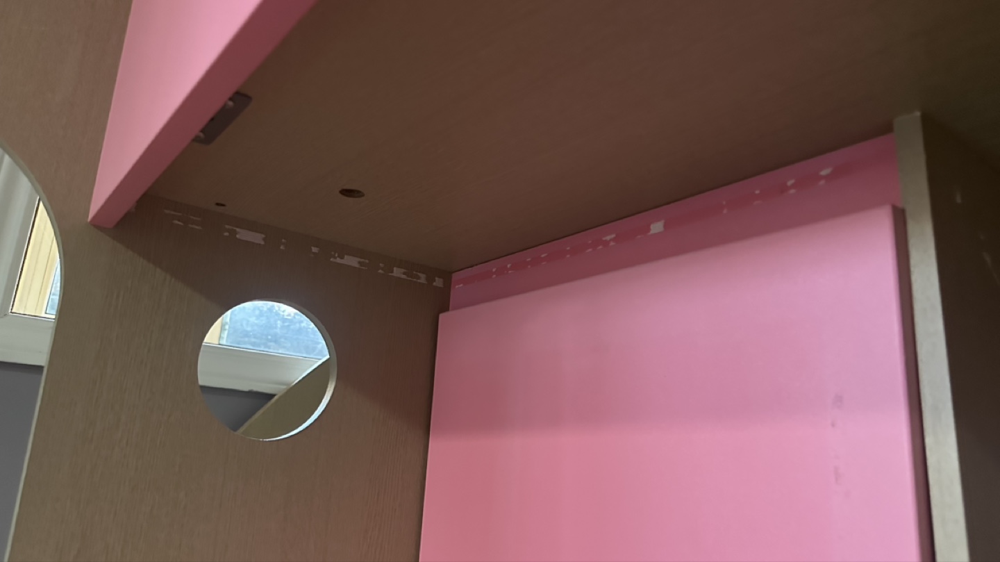 Jysk Pink and Beige Loft Bed with Desk and Storage - photo 2