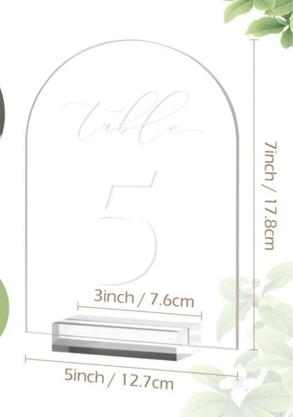 Set of 10 Arch-Top Acrylic Table Numbers for Wedding or Event image indicator(2)