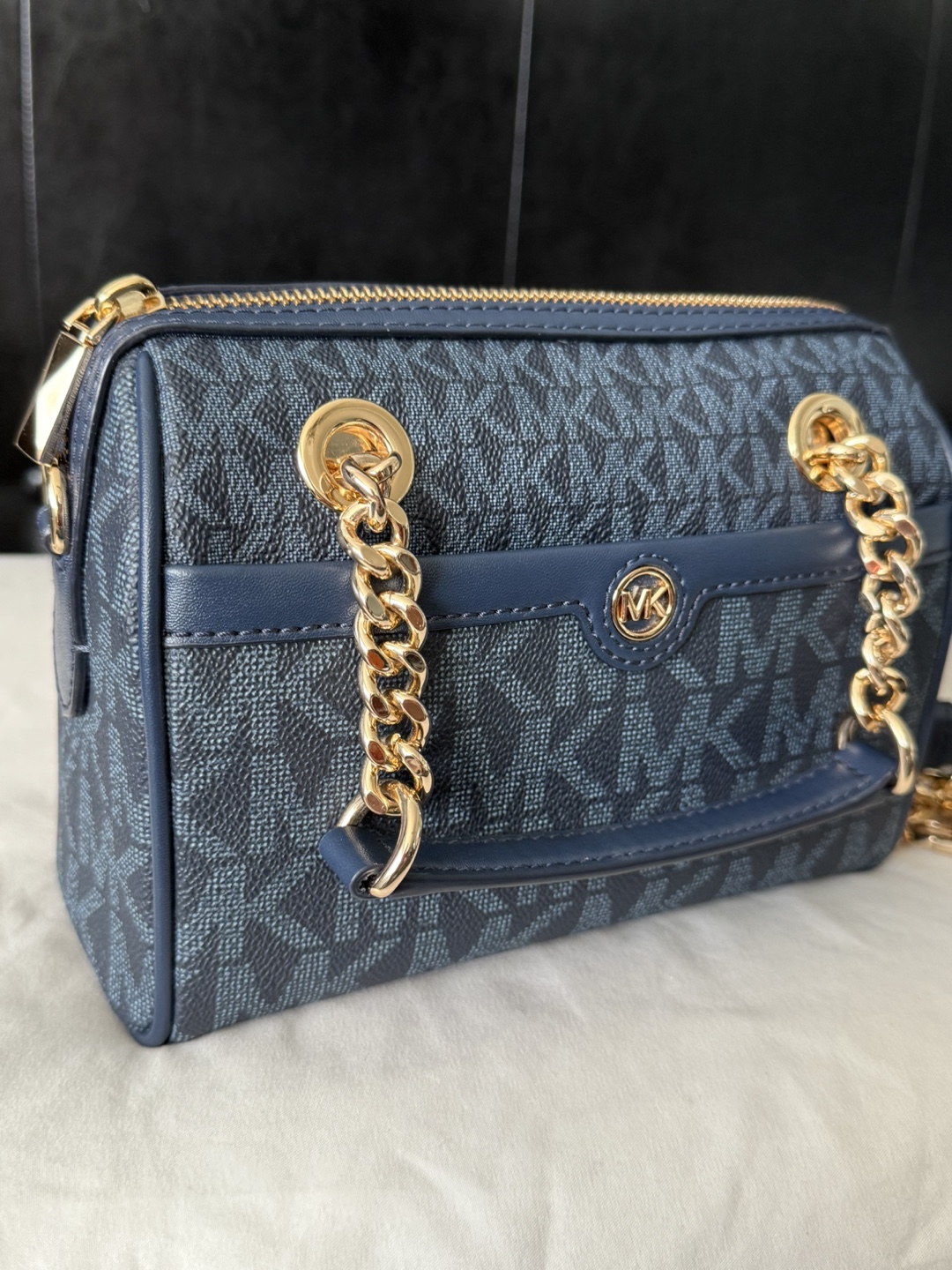 Michael Kors Blaire Extra-Small Logo Satchel - Navy - photo 2