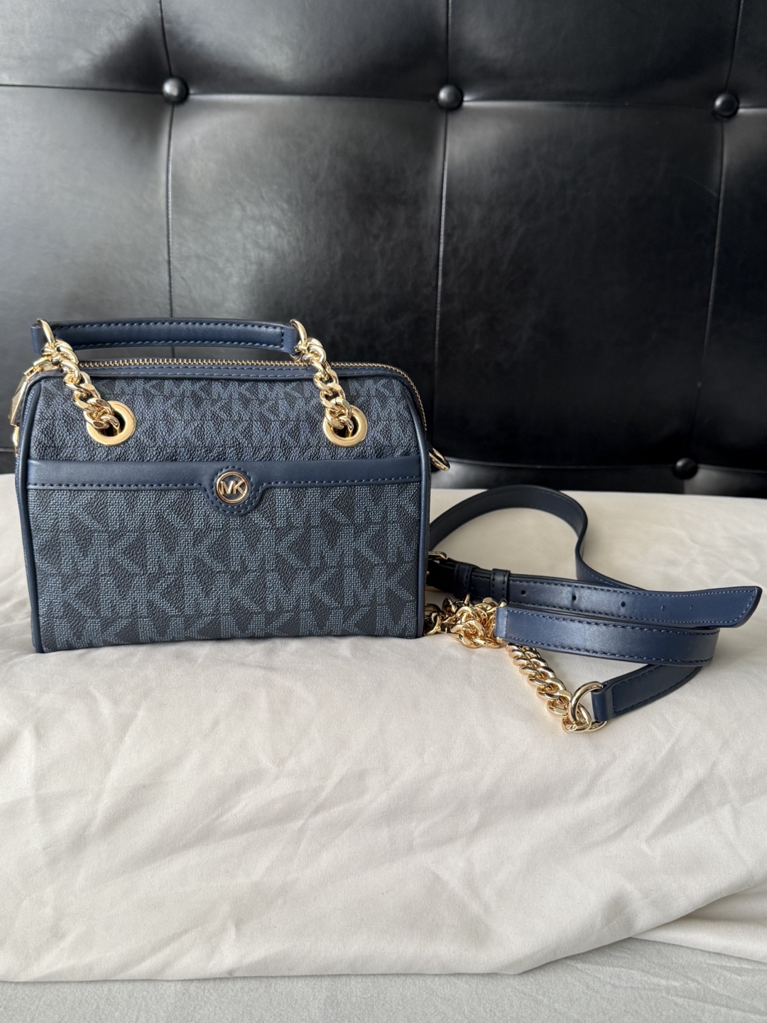 Michael Kors Blaire Extra-Small Logo Satchel - Navy