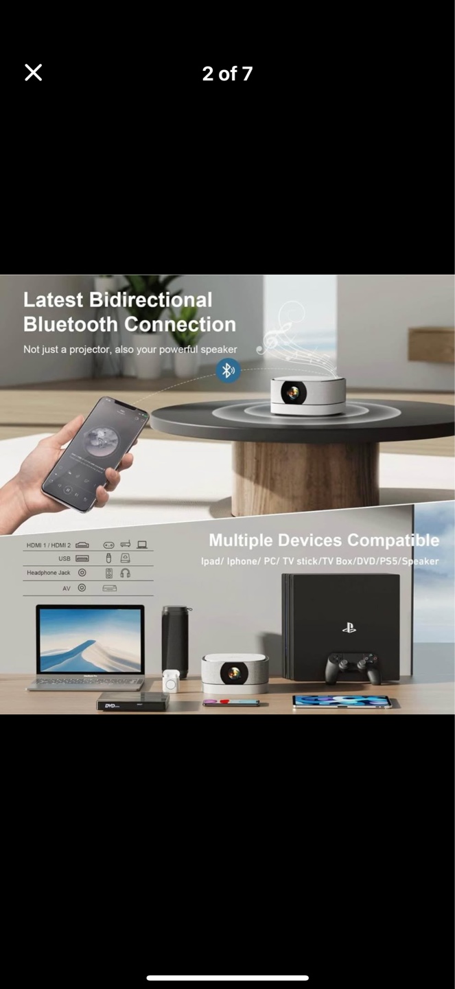 AN1 Mini Projector with WiFi & Bluetooth - 1080P DLP - photo 2