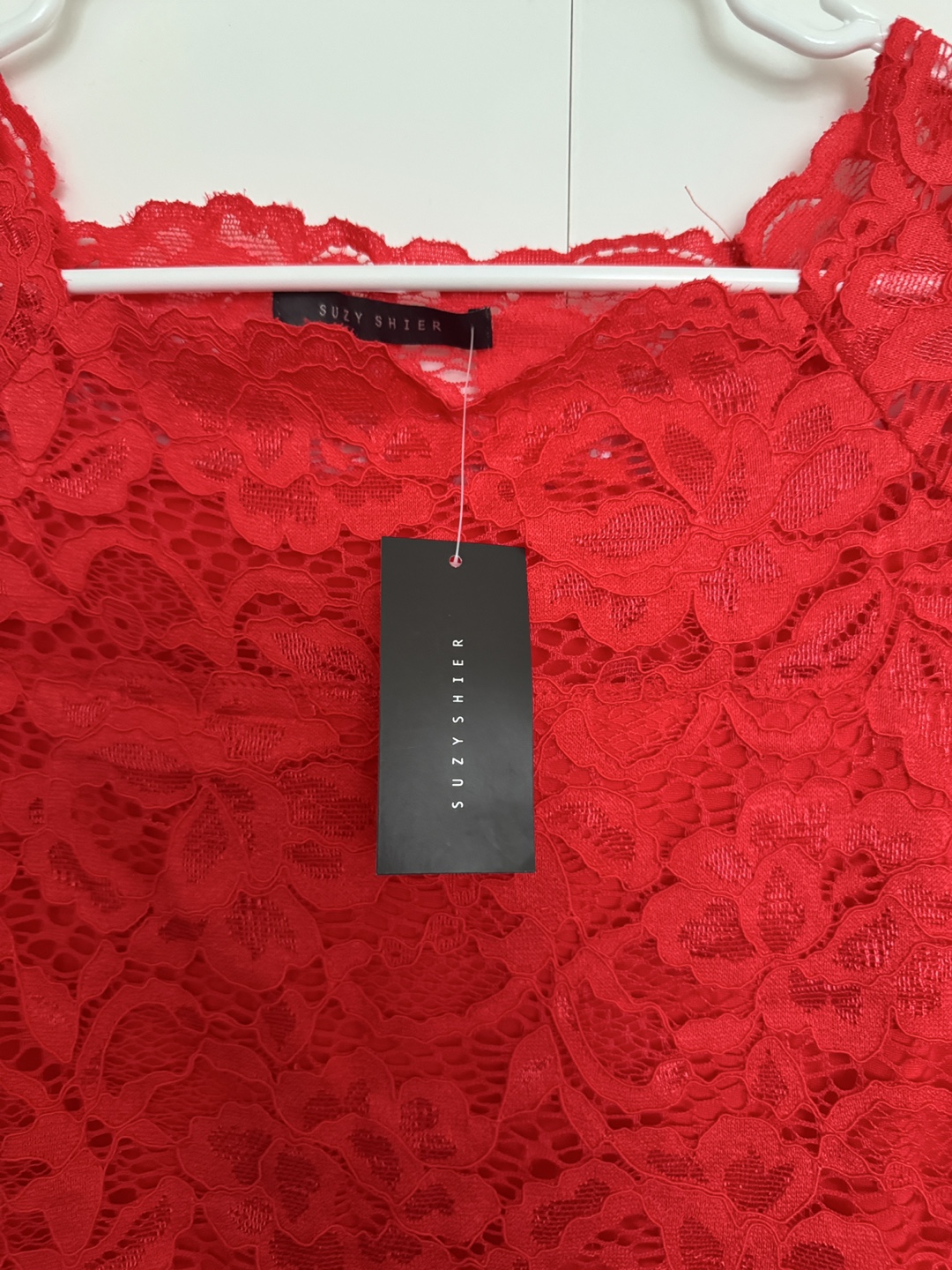 Suzy Shier Red Lace Top - photo 2