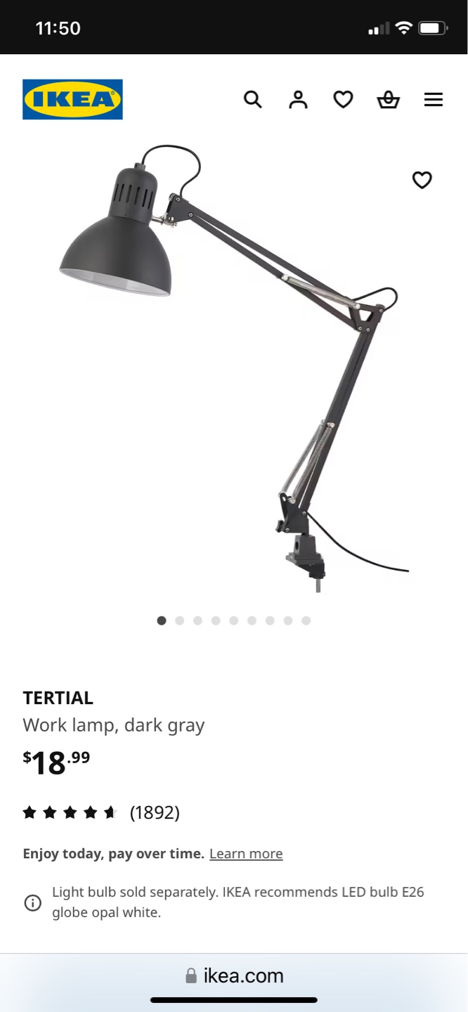 IKEA TERIAL Desk Lamp - Silver - photo 2