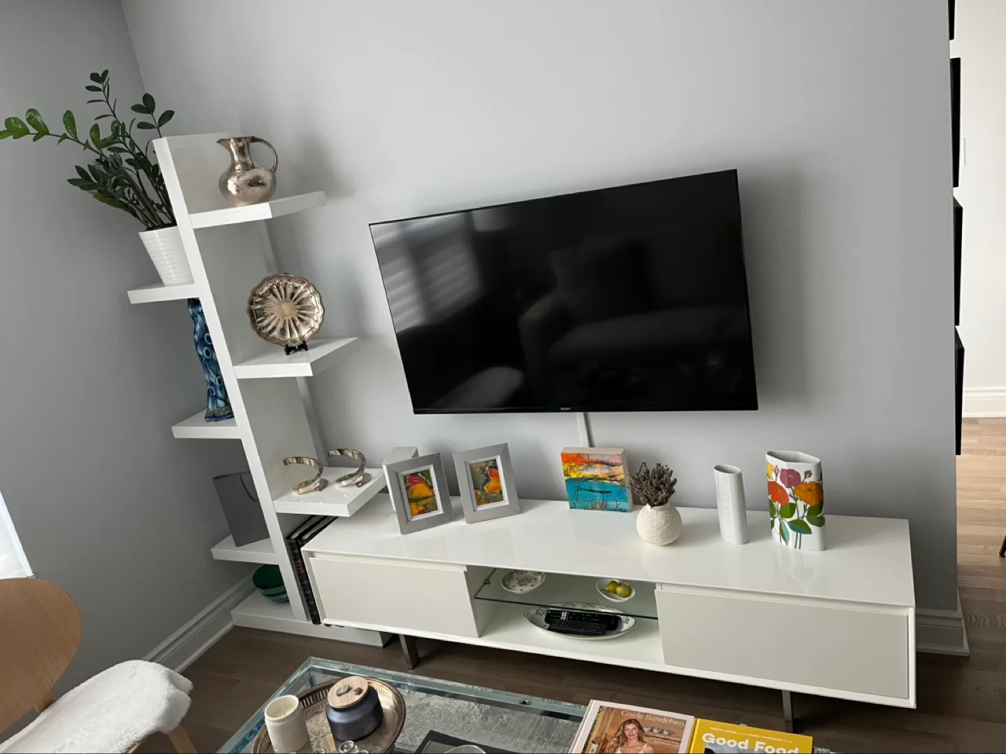 Modern White TV Stand from Casalife thumbnail