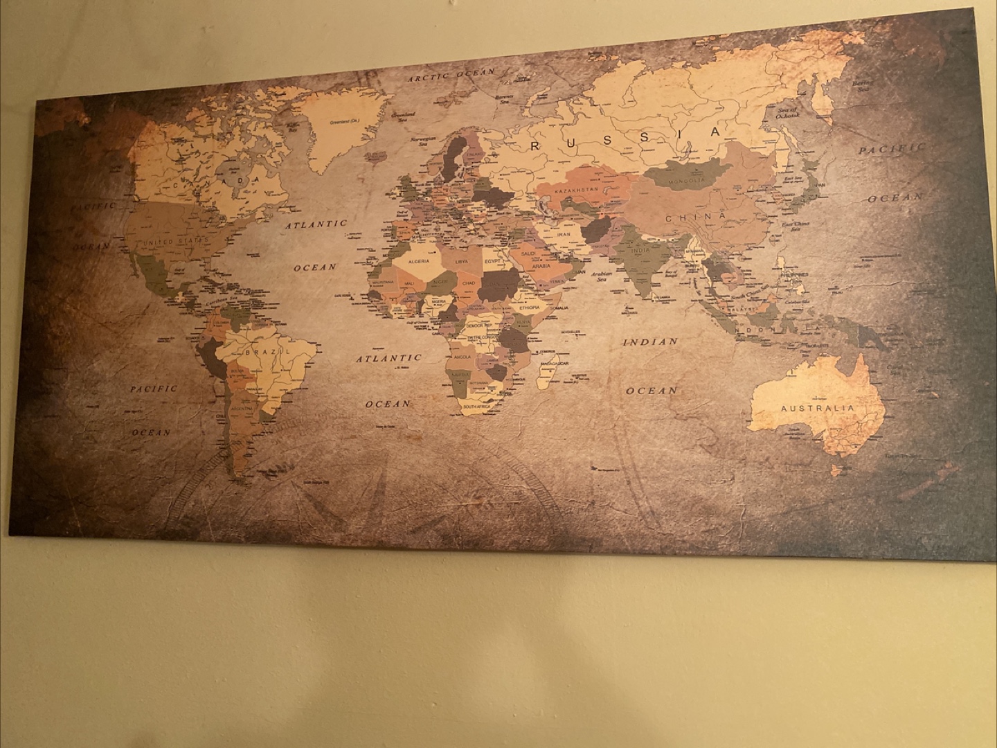 Vintage World Map Canvas Wall Art