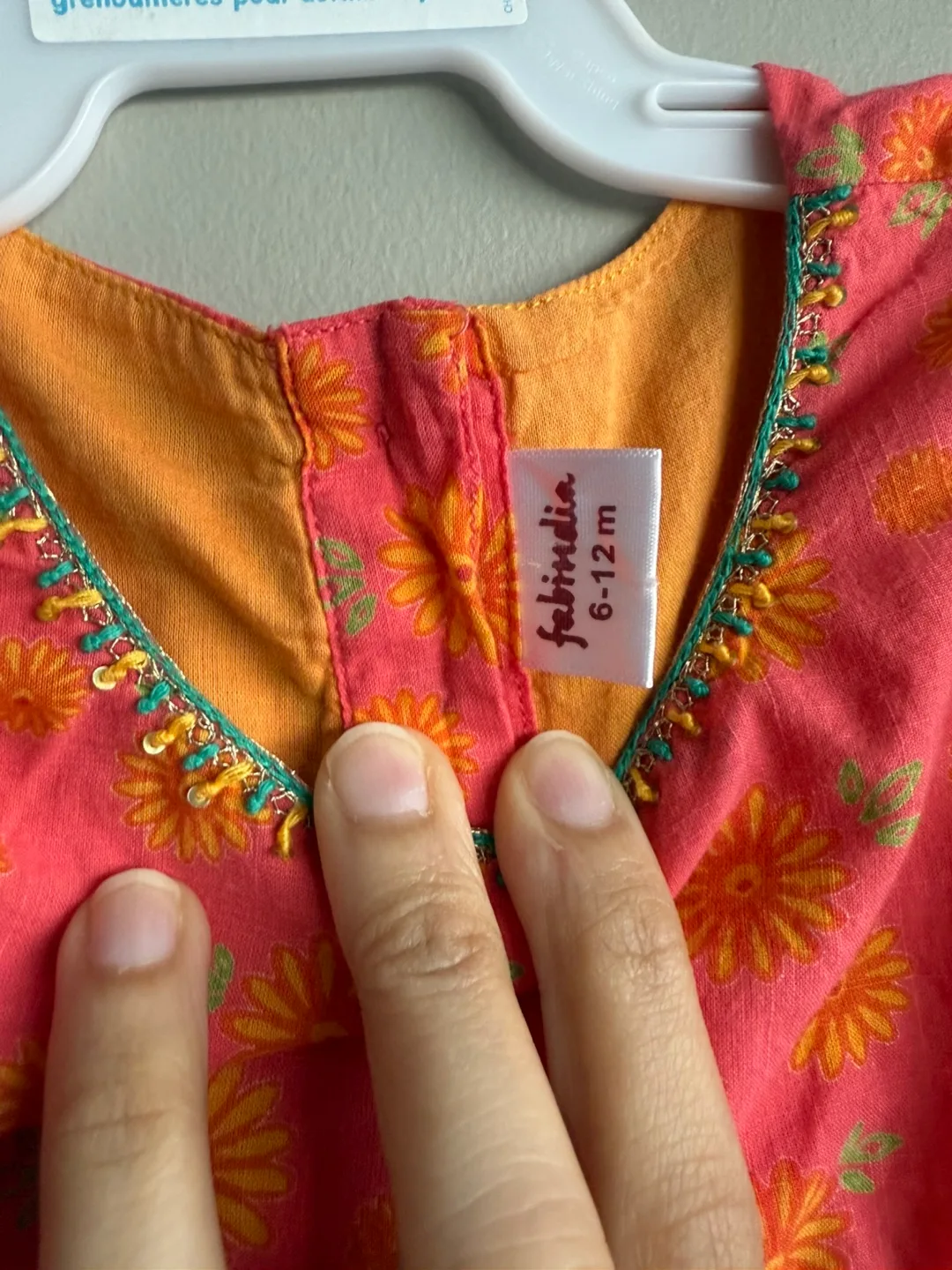 Fabindia Orange %100 Cotton Printed Set (6-12months) image indicator(8)