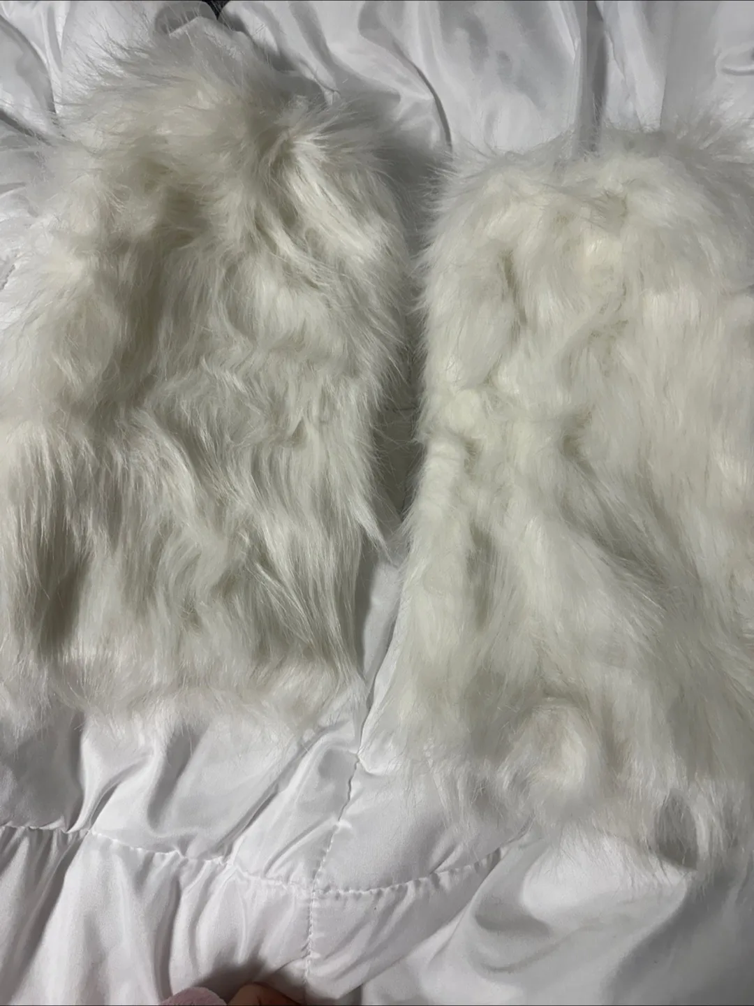 White Faux Fur leg Warmers thumbnail
