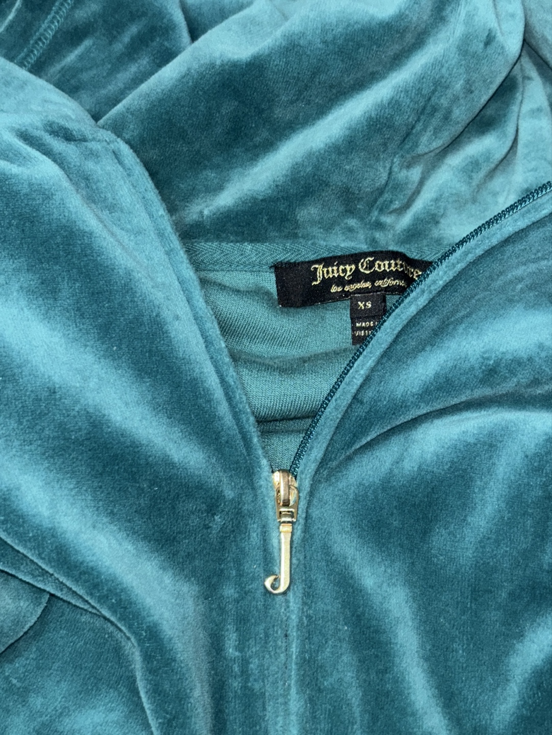 Juicy Couture Velour Zip-Up Hoodie Teal - photo 5
