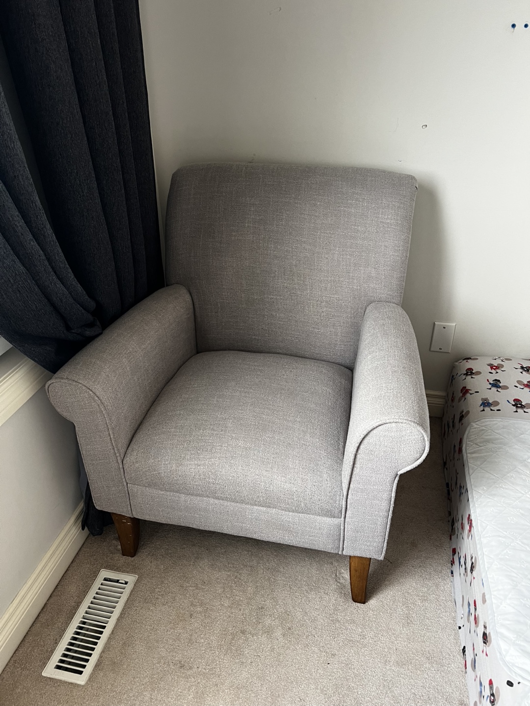 Grey Fabric Accent chair