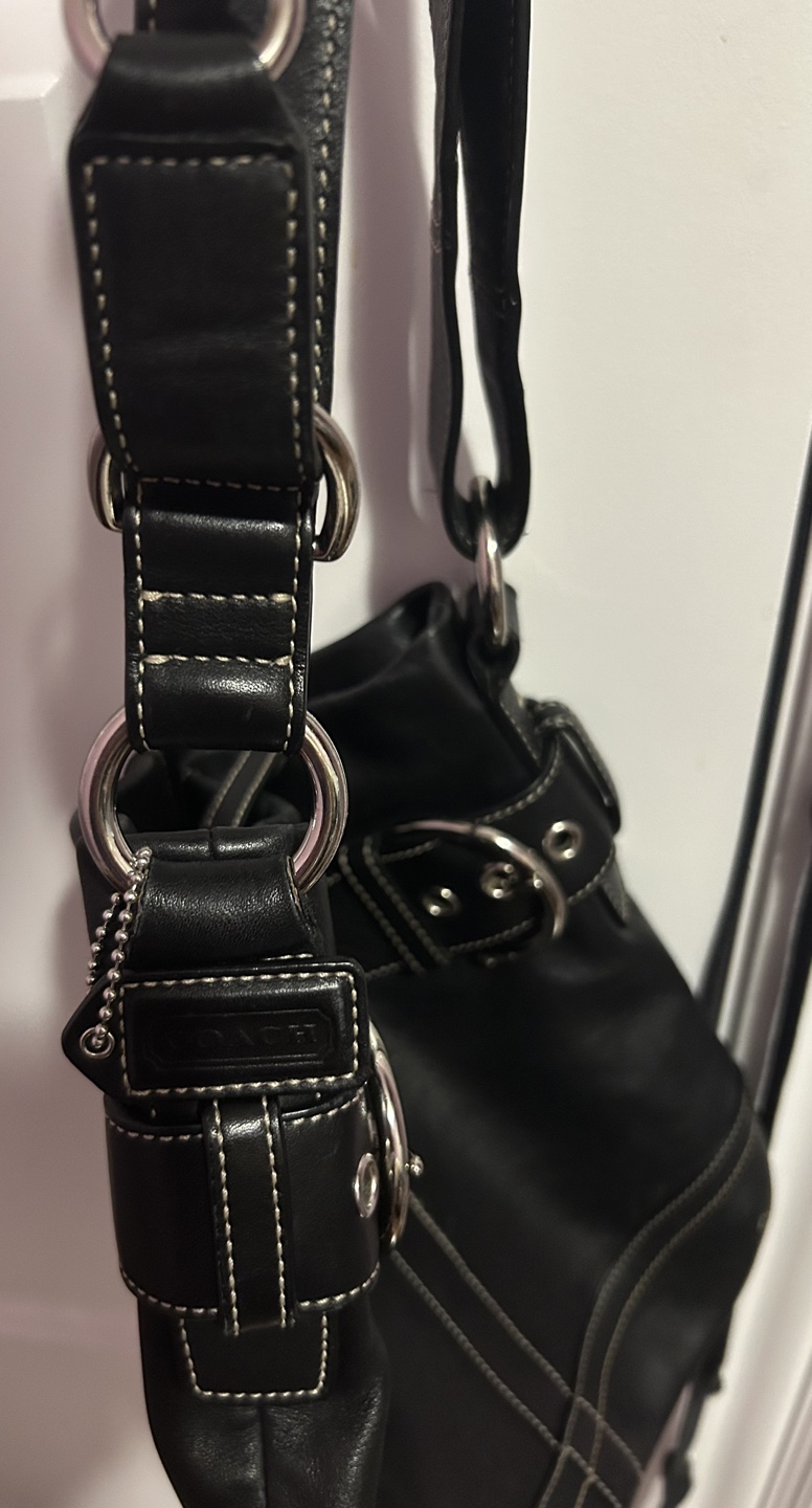 Coach Leather Shoulder Bag - Black - photo 4