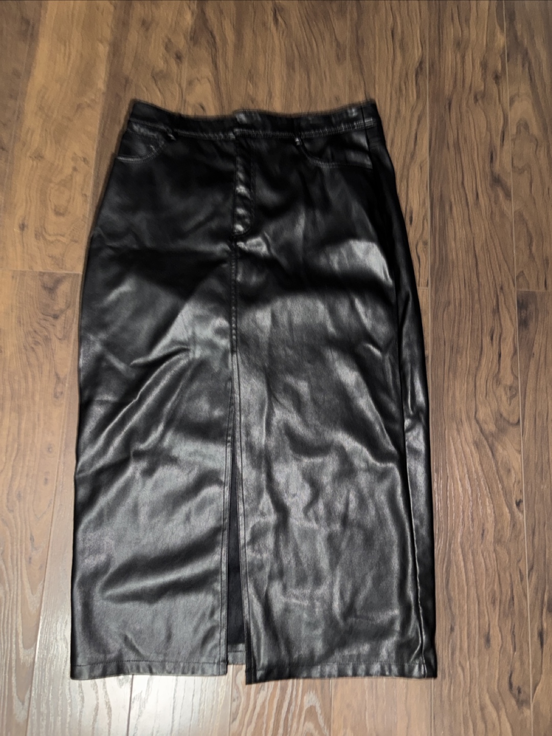 Dynamite Black Leather Maxi Skirt