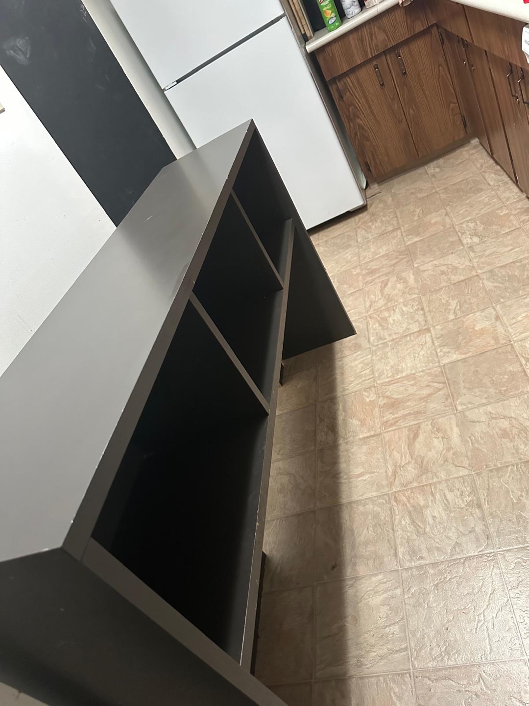 Dark Brown Console Table with Shelving
