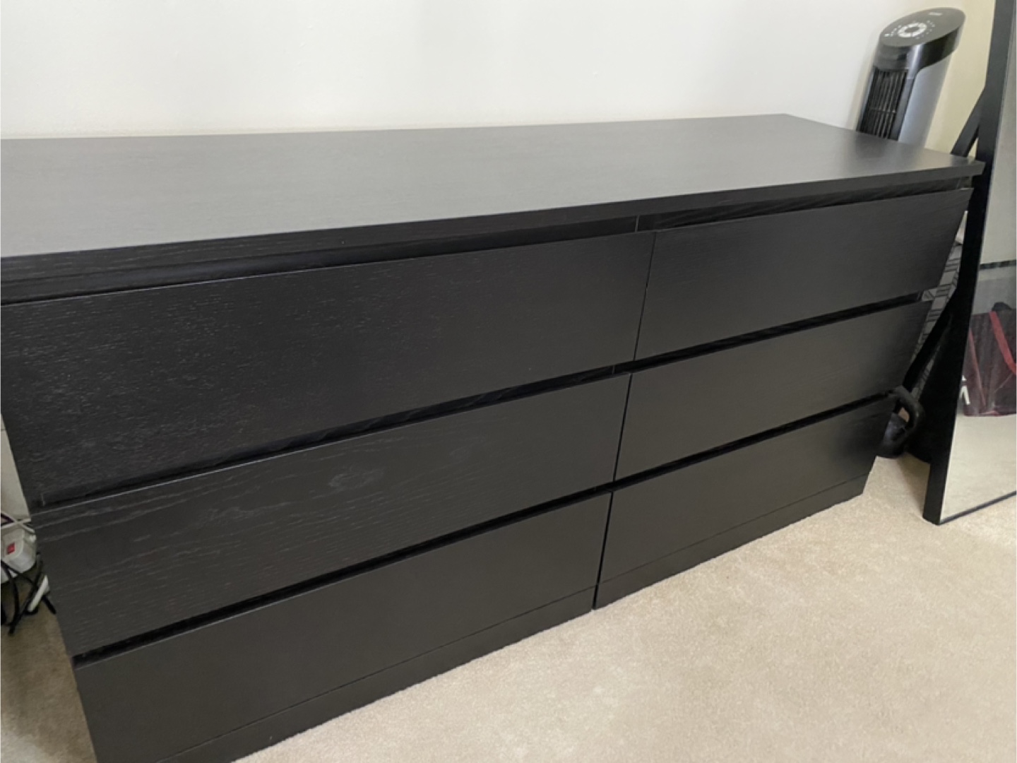 IKEA MALM 6-Drawer Dresser - Black-Brown