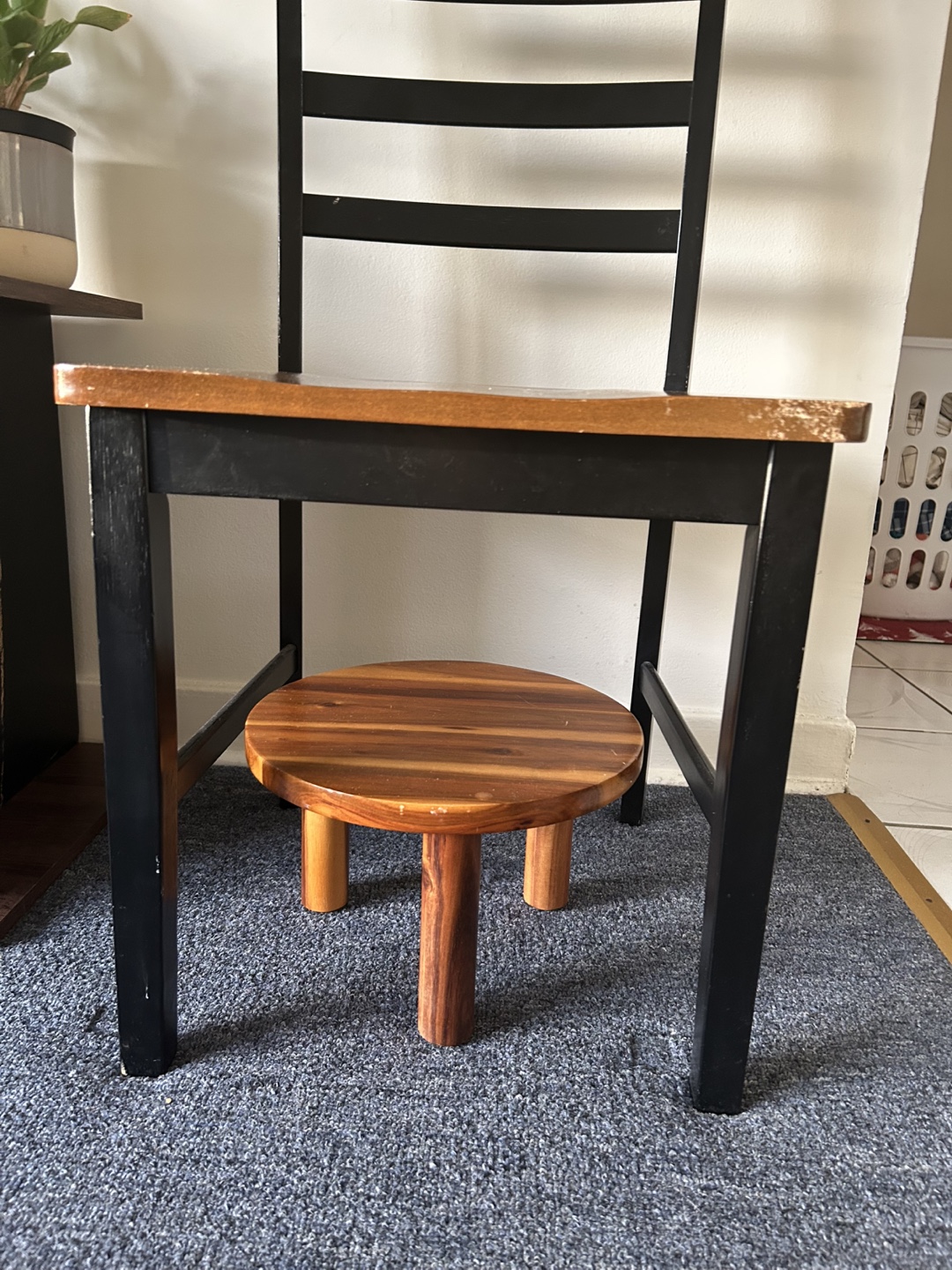 Wooden Stool, Small Round Accent Table