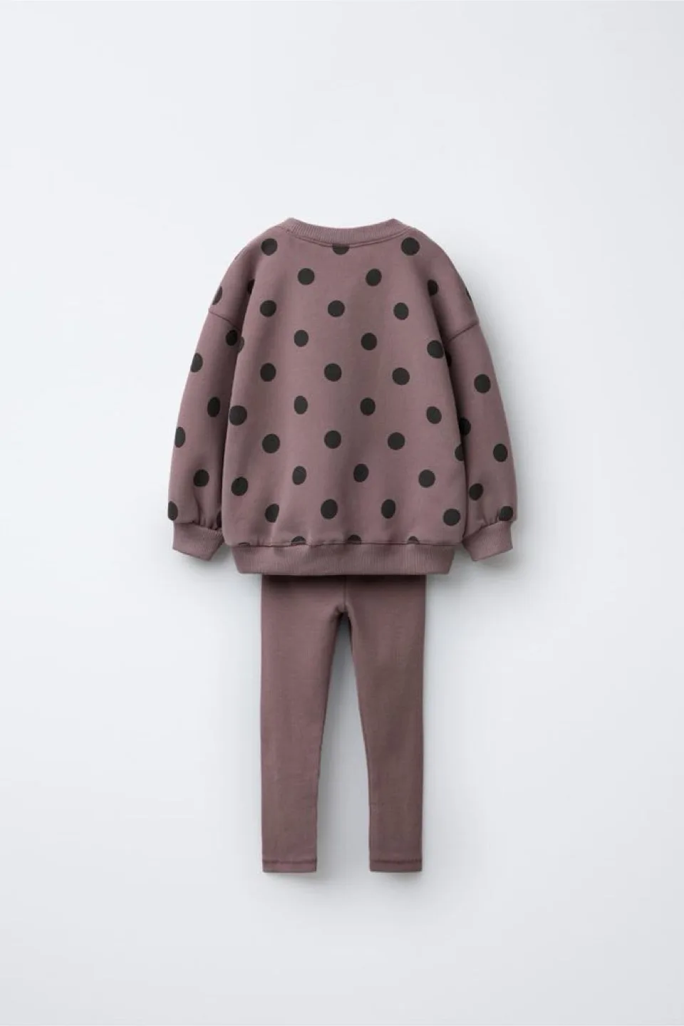 3T -ZARA Kids' mauve polka dot sweatshirt and leggings set image indicator(2)
