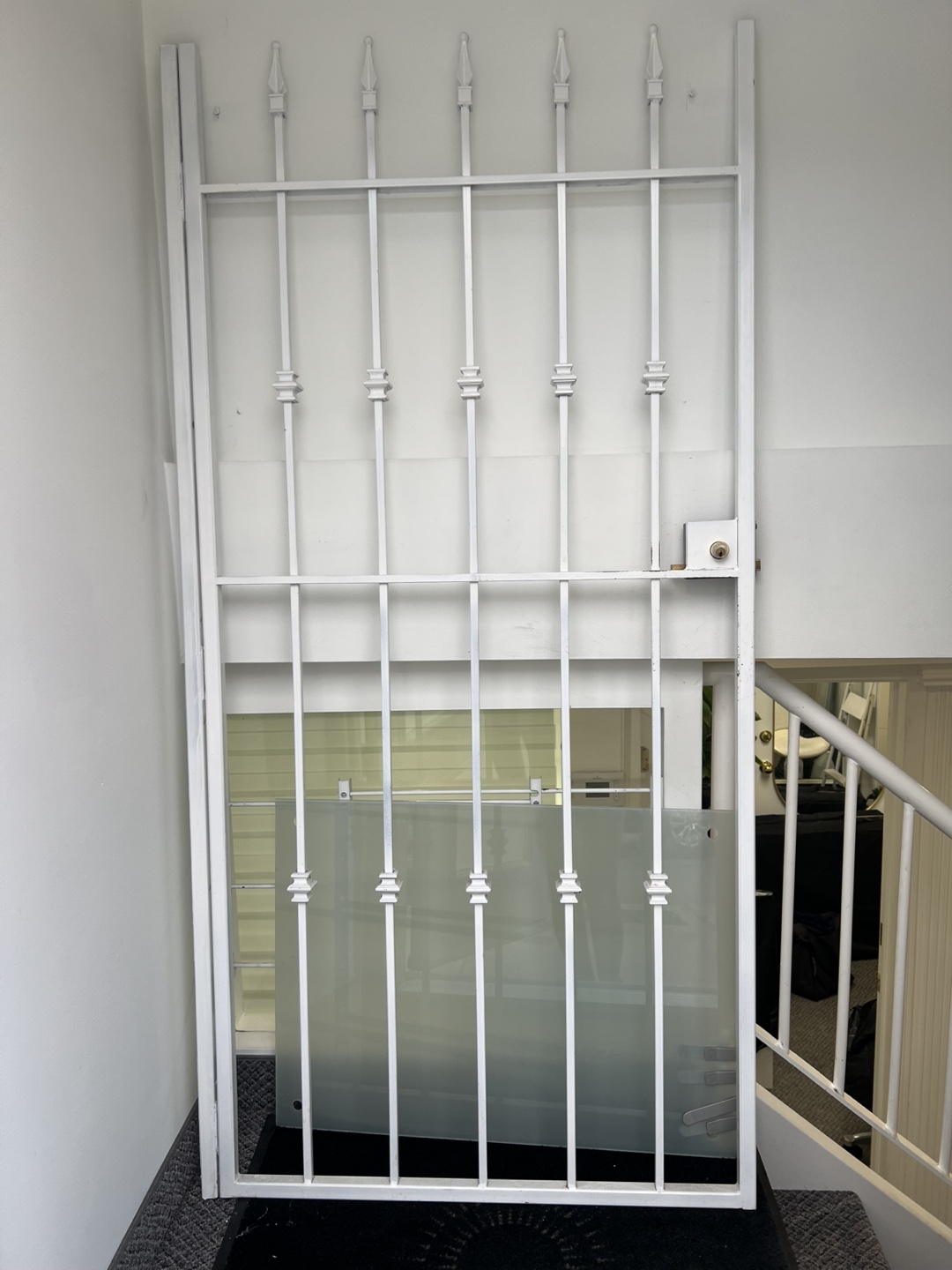 White Metal Security Gate with TeicoCil Lock