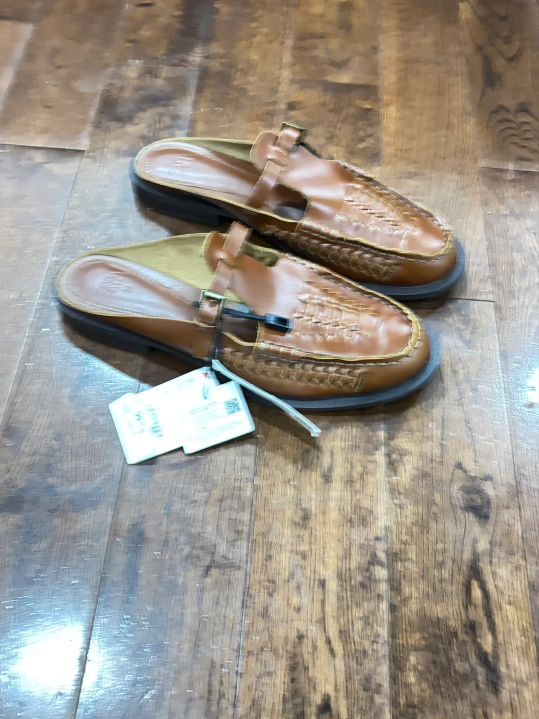 Brown Leather Woven Zara Mules - Size 38 image indicator(3)