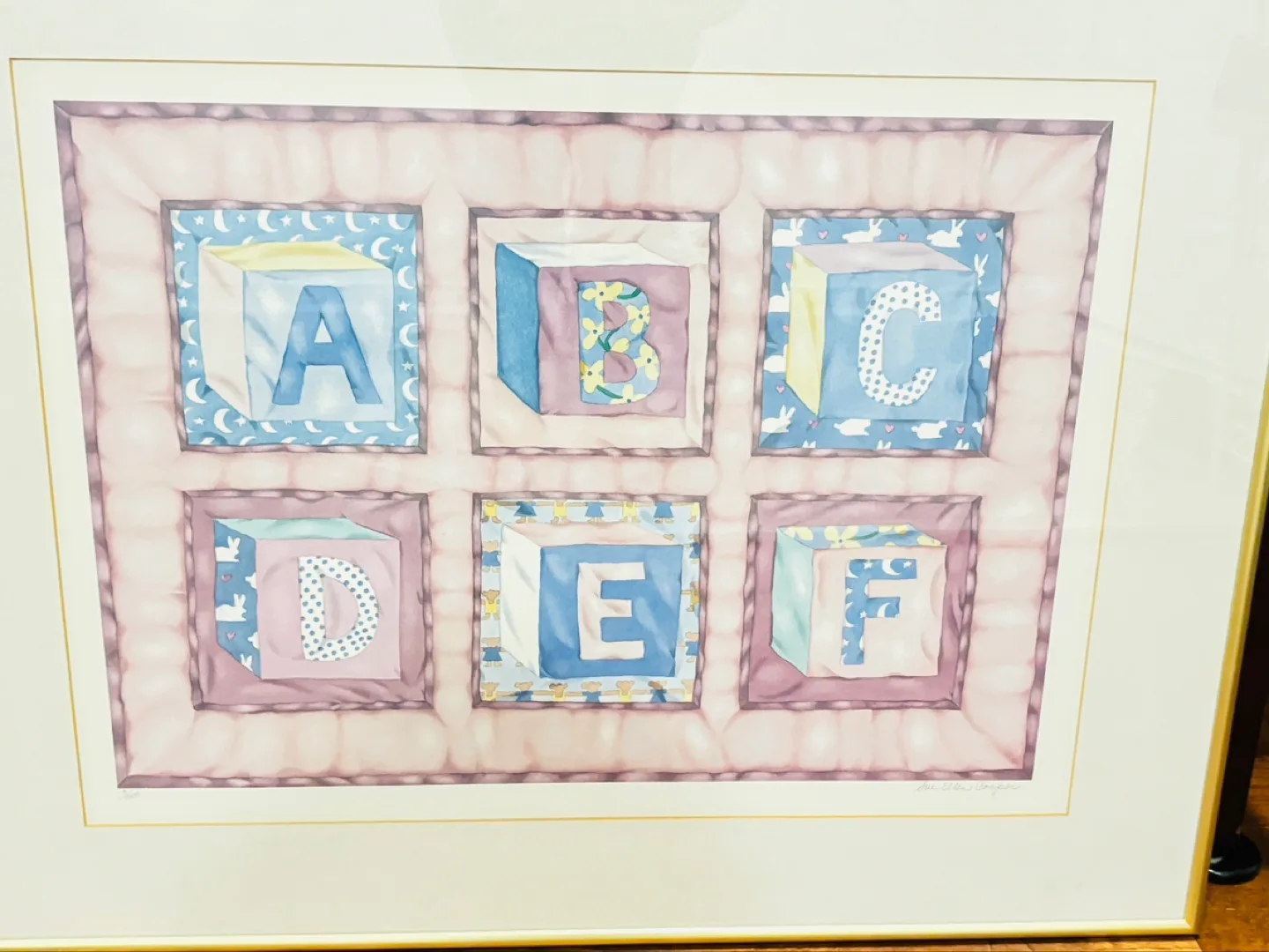 Large Sue Ellen Cooper ABC Blocks Print - Framed image indicator(6)