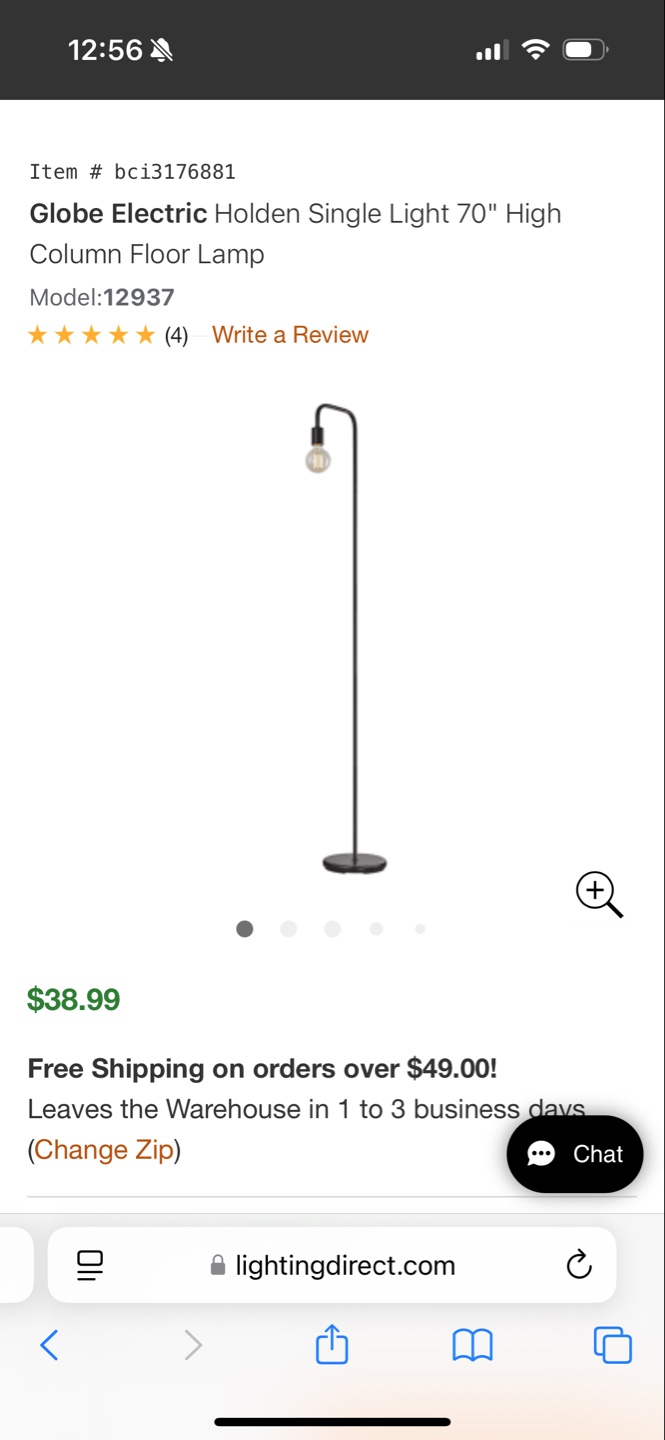 Globe Electric Holden Floor Lamp - 70" Black - photo 4