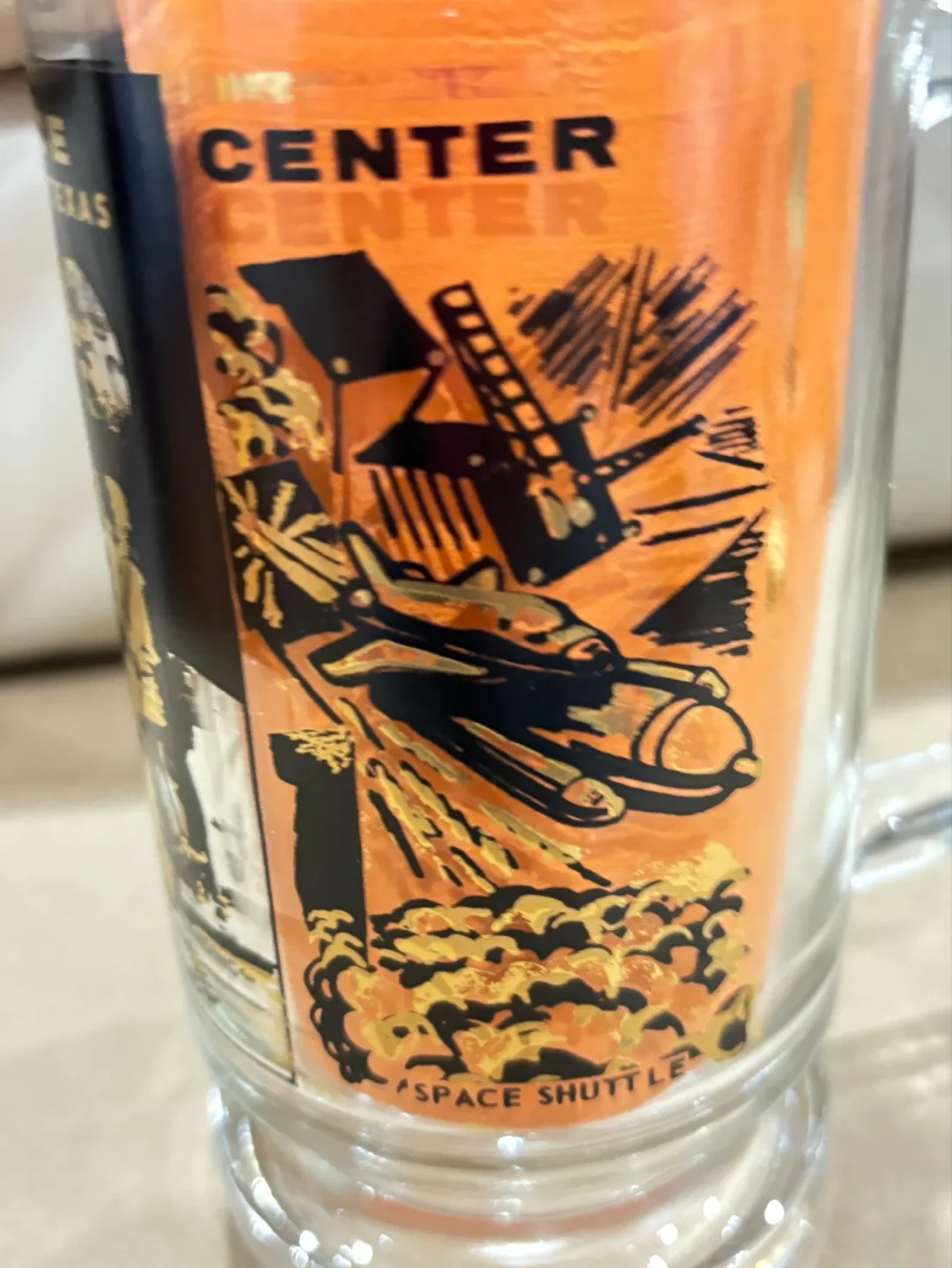 Vintage Space Center Houston Glass Mug image indicator(2)