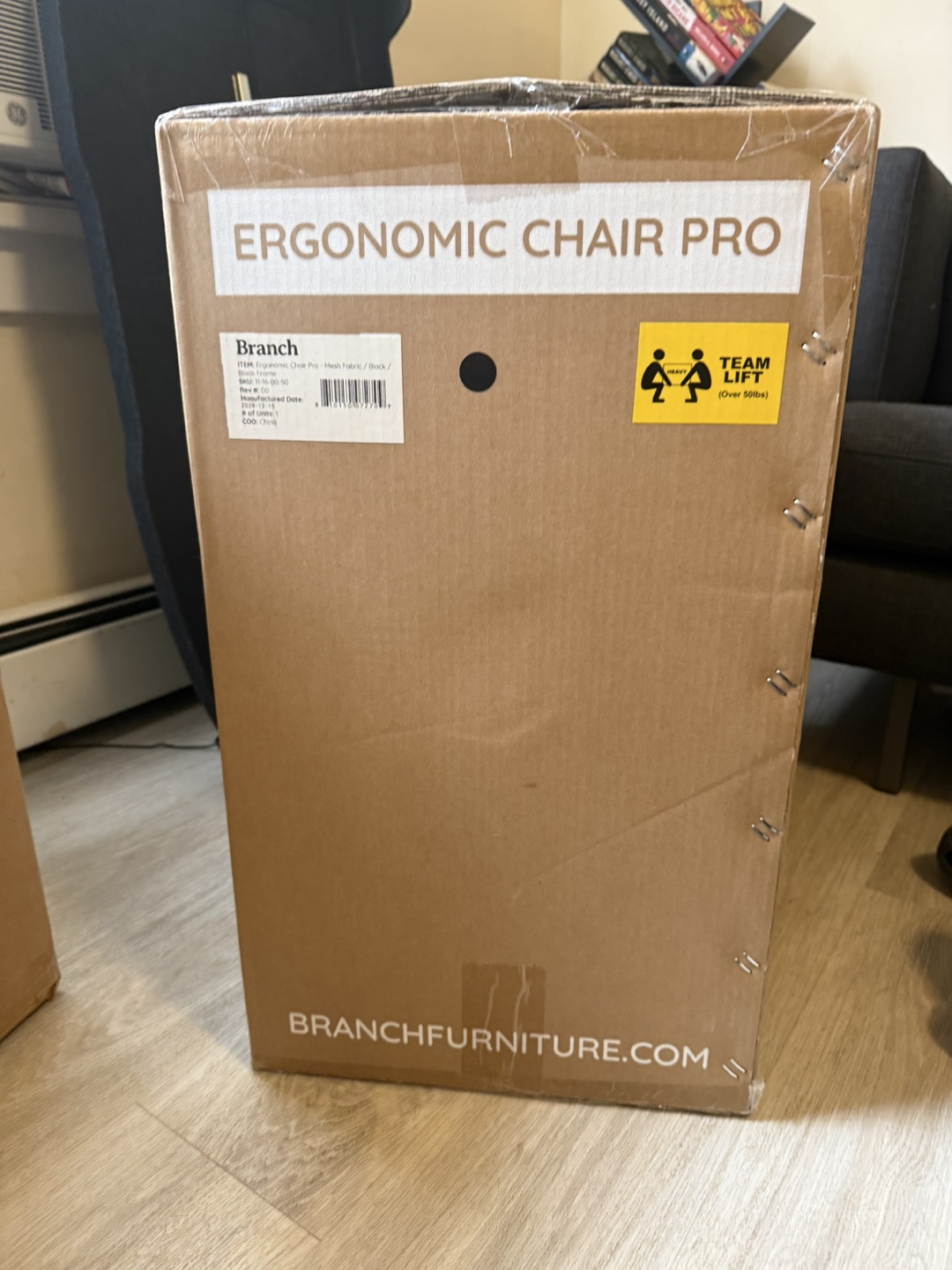 New Branch Ergonomic Chair Pro - Mesh Fabric, Black - photo 3