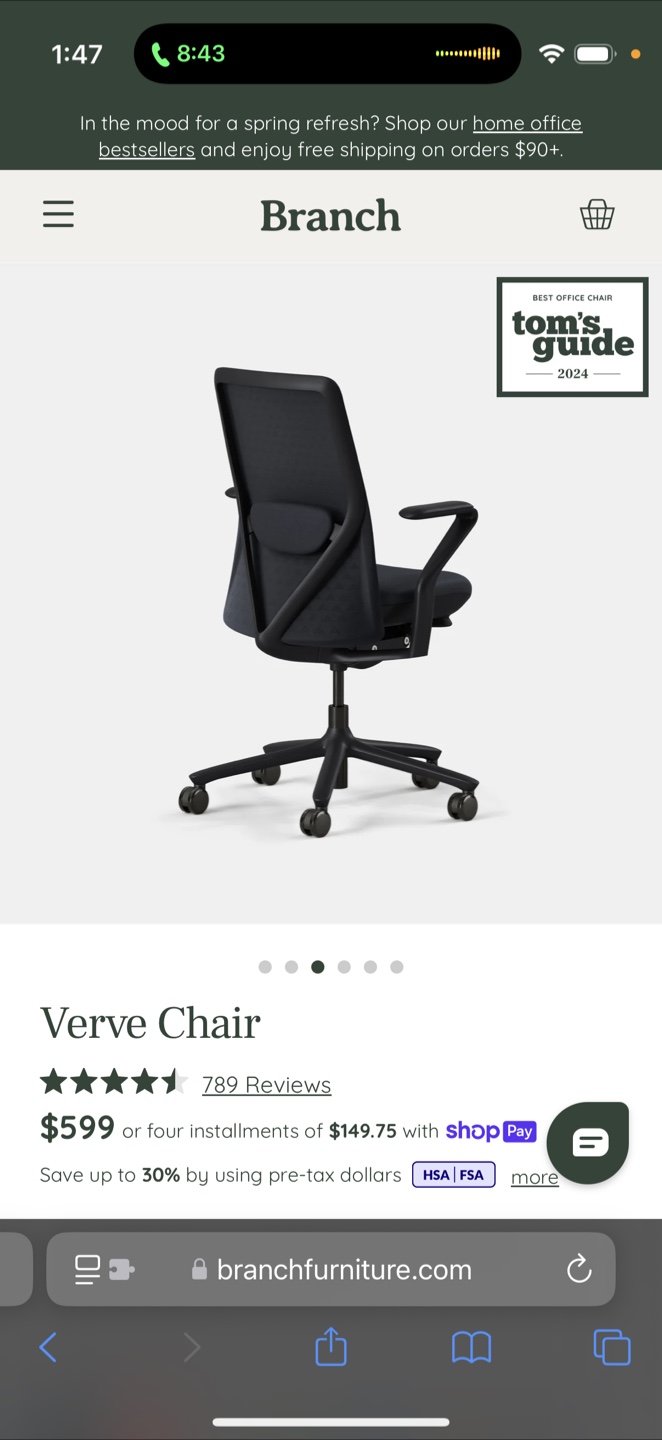 New Branch Verve Chair in Box - photo 2