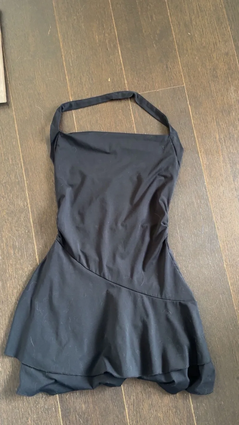 Black Halter Neck Mini Black Dress thumbnail