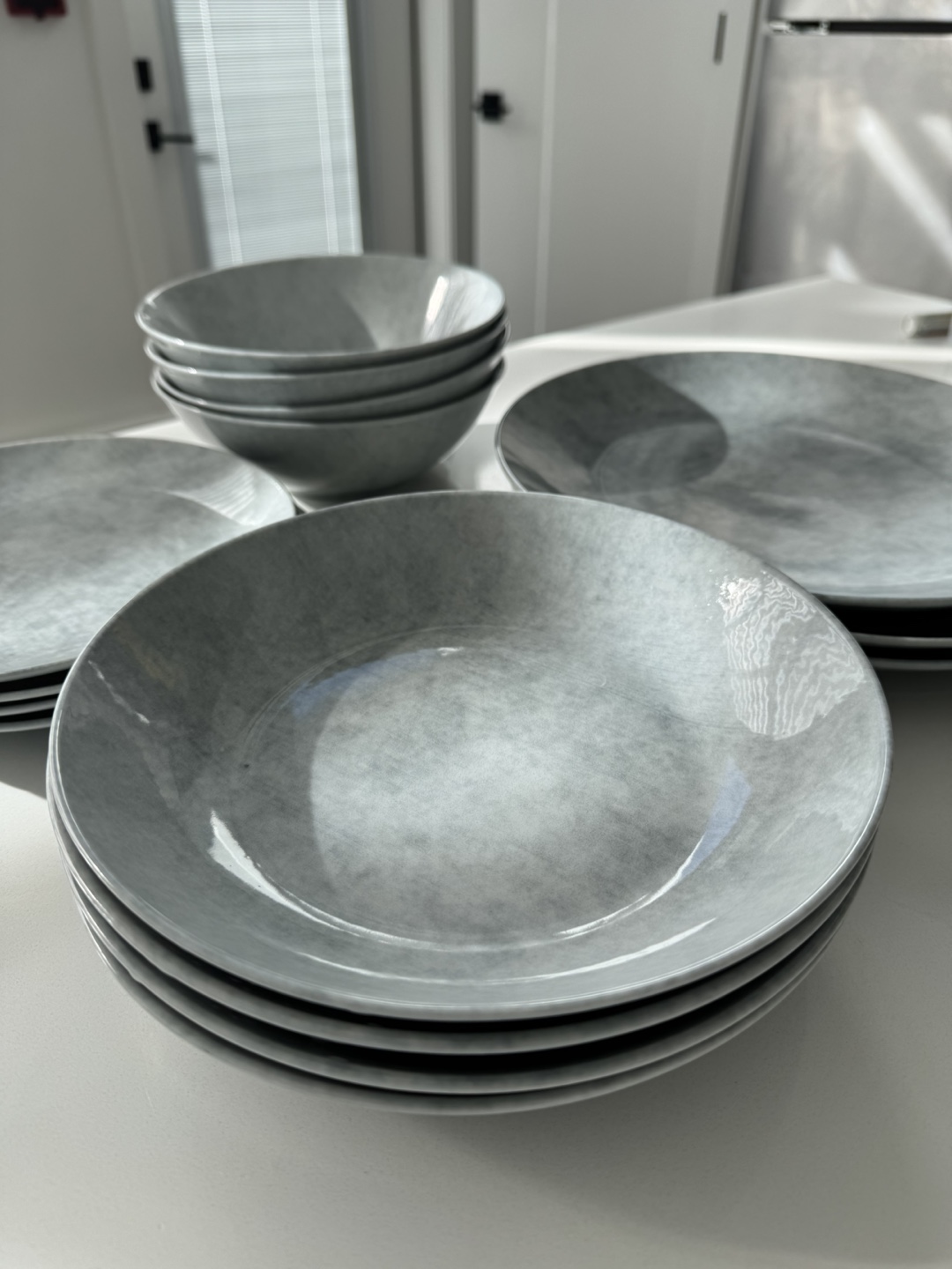 Grey Dinnerware Set - Plates and Bowls - photo 2