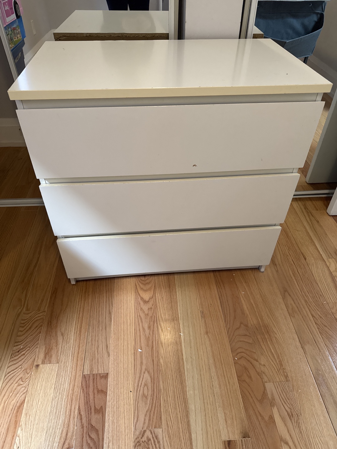 White Ikea Three-Drawer Dresser