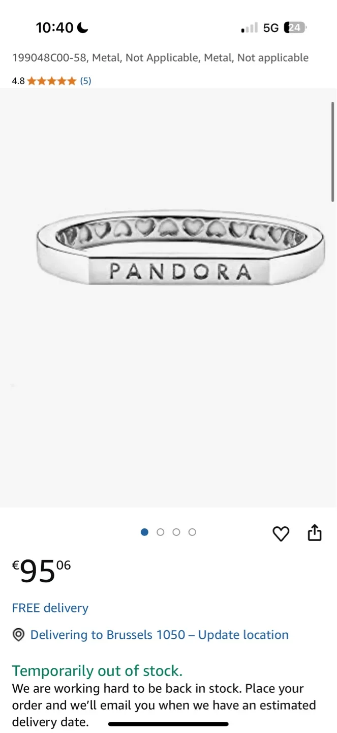 NEW IN BOX Pandora Sterling Silver Ring image indicator(4)