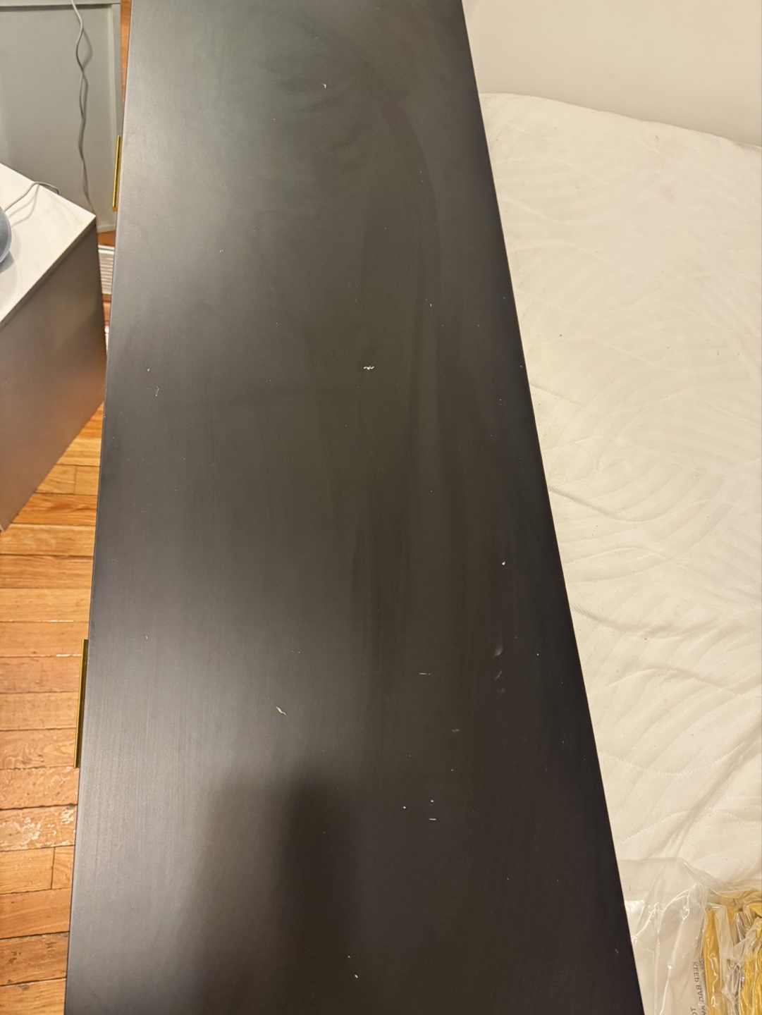 Black 6-Drawer Dresser with Gold Legs and Hardware - photo 2