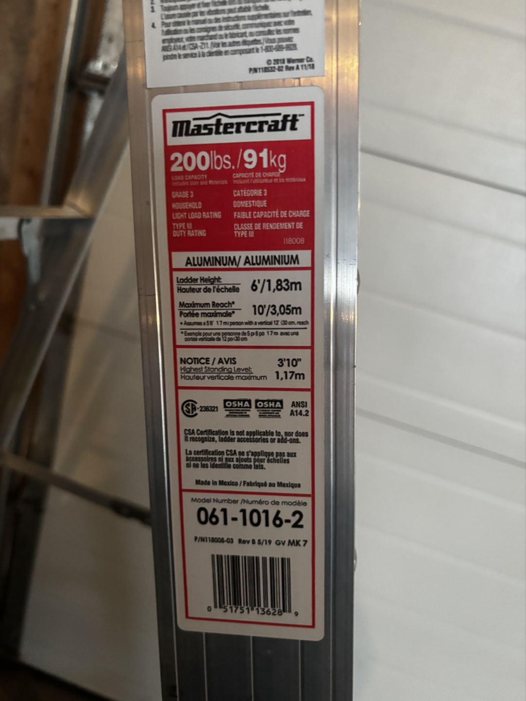 Mastercraft Aluminium Ladder - 6.83m - photo 3