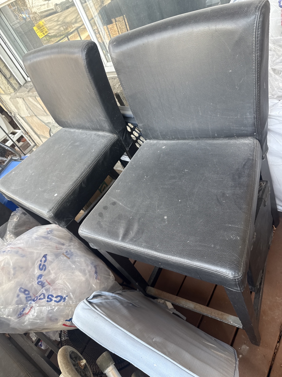 Pair of Black Bar Stools - photo 3