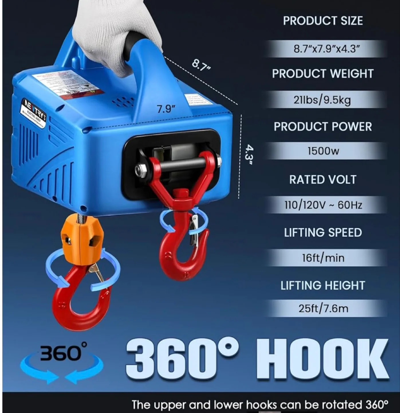 Portable Electric Hoist - 500kg Capacity image indicator(7)