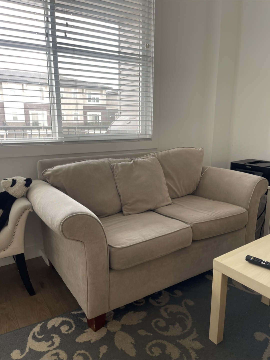 Beige Loveseat and Couch - photo 2
