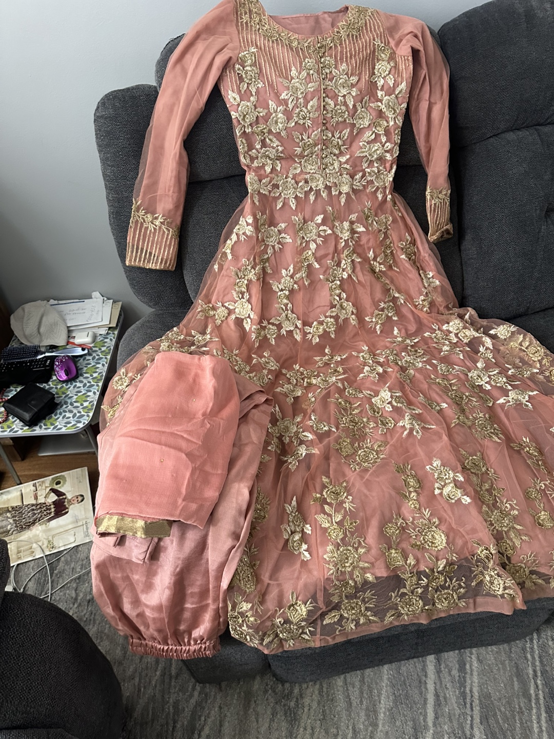 Dusty Rose Embroidered Gown - photo 4