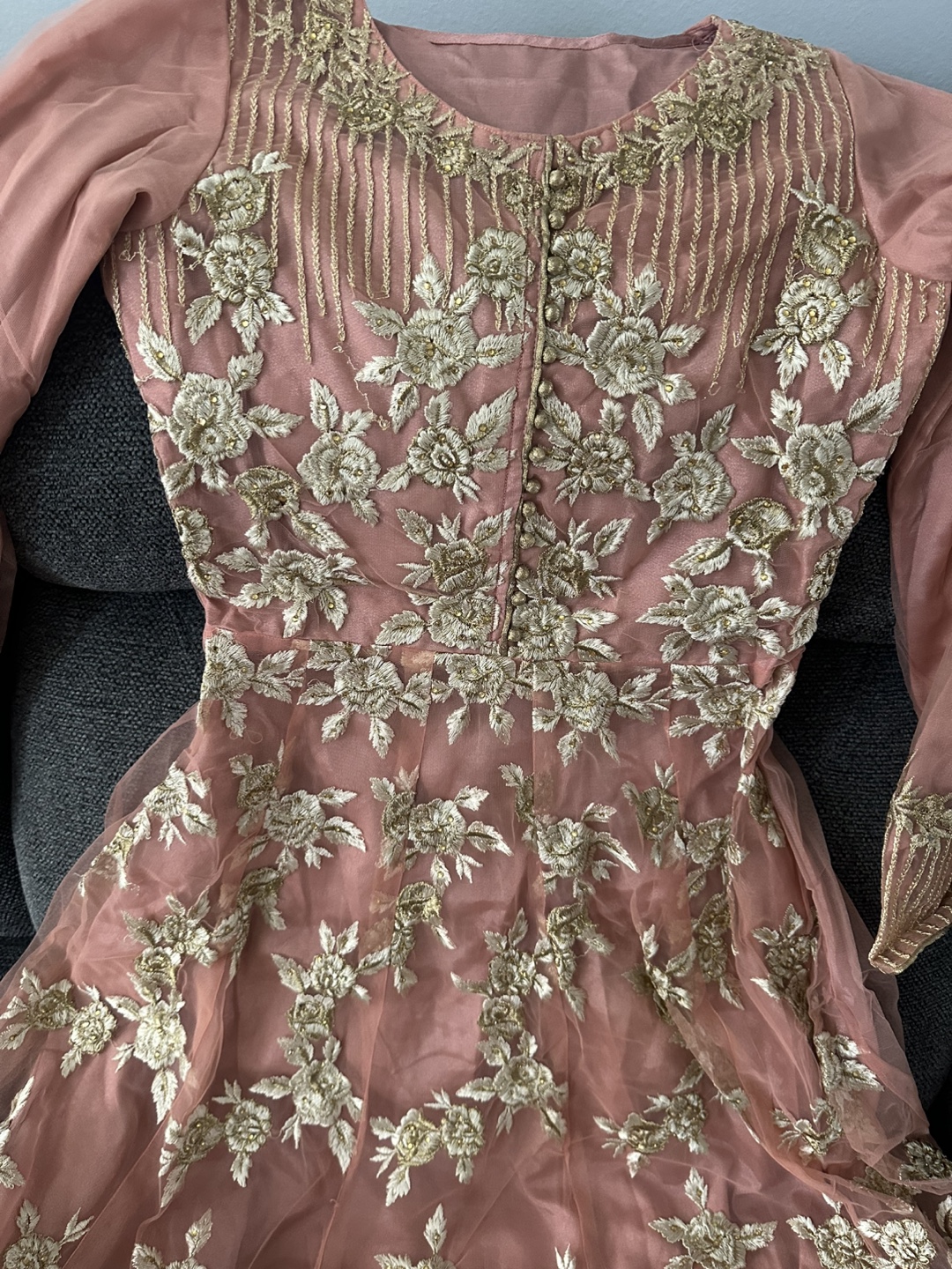 Dusty Rose Embroidered Gown - photo 5